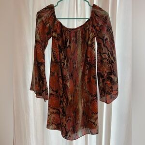 Buddy love off the shoulder bell sleeve mini dress